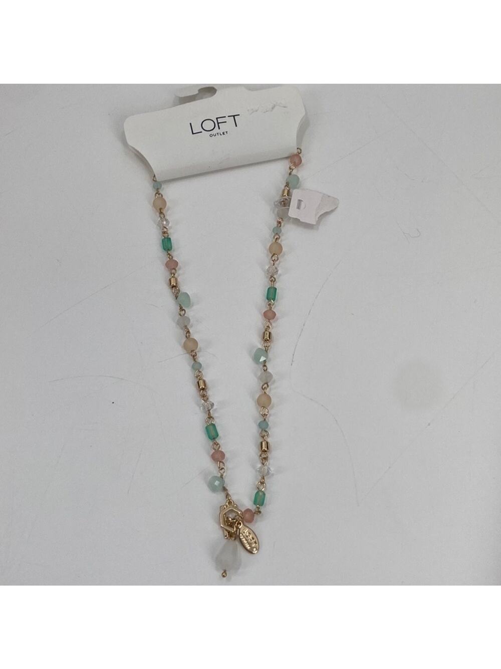 NWT Loft outlet glass pastel beaded necklace